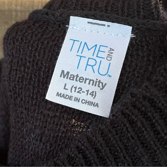 Time And Tru Black Maternity Mock Neck Sweater Size Large - Picture 9 of 11